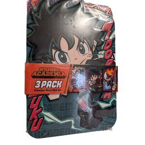 My Hero Academia Embossed Metal Wall art 3 pack Crunchyroll Open Road Sealed